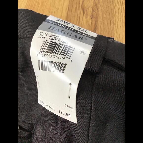 Haggar men’s slacks new, 38x32, classic fit, pleat - Picture 3 of 7